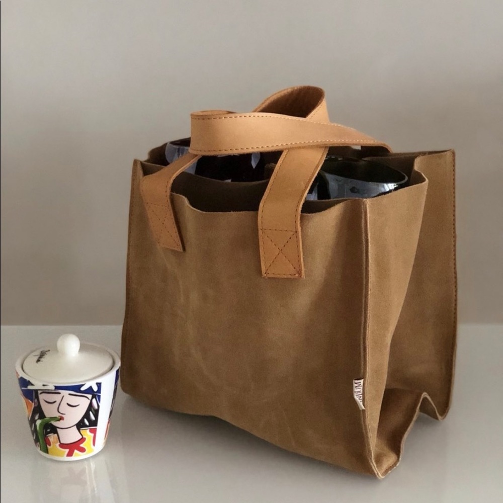 NWT Leather suede tote bag this Summer carry your wines with style - Picture 8 of 9